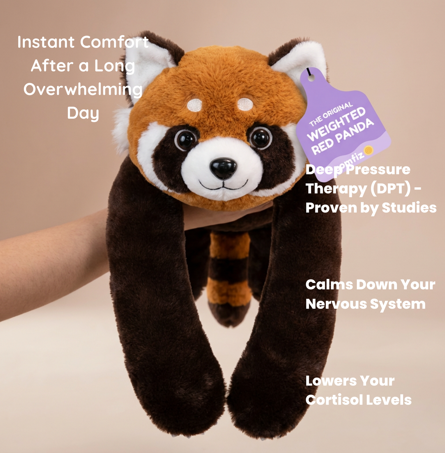 Rocco the Weighted Red Panda™ — The weighted plushie whose arms actually hug you back