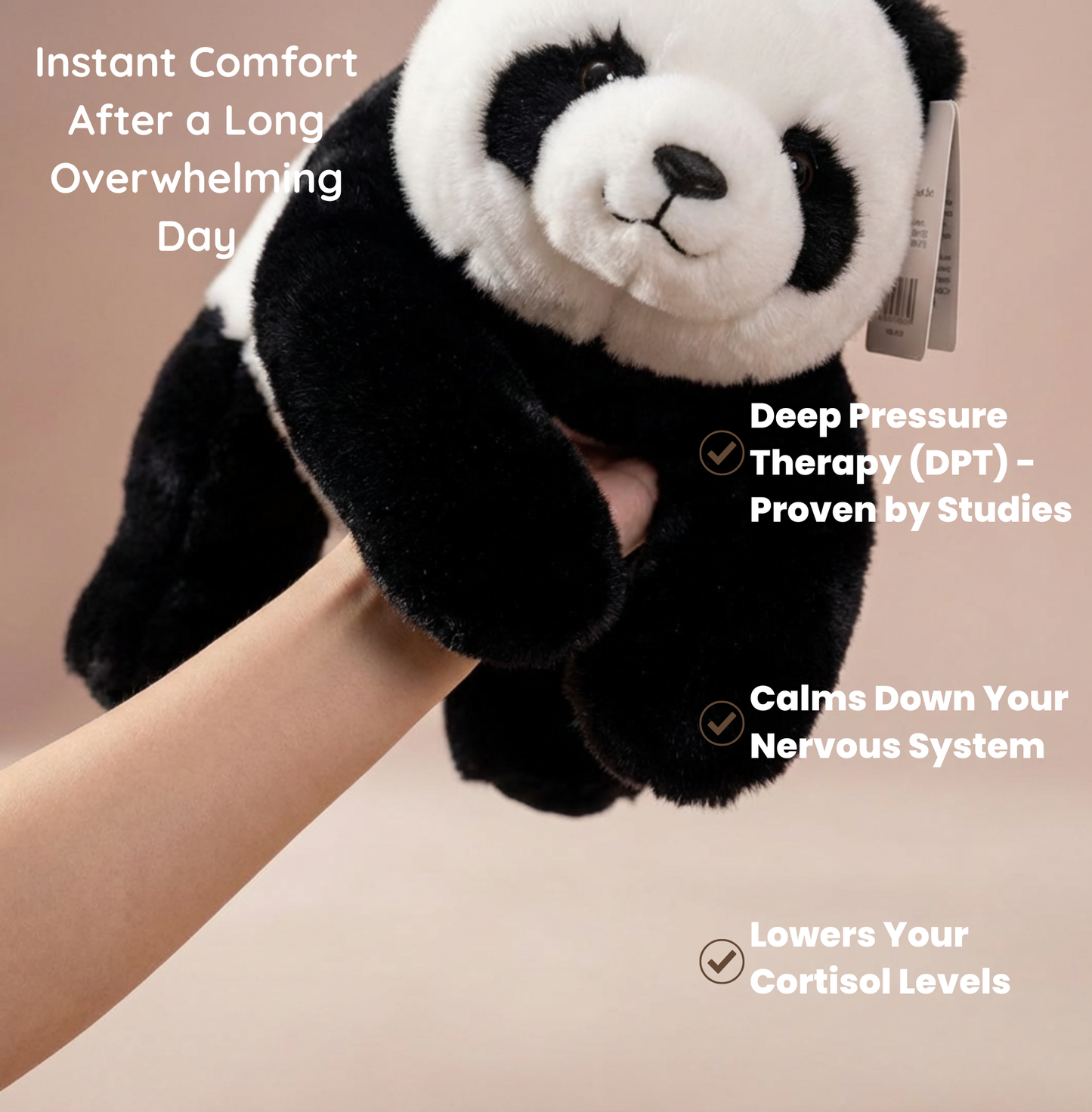 Perry the Weighted Panda™ — The weighted plushie whose arms actually hug you back