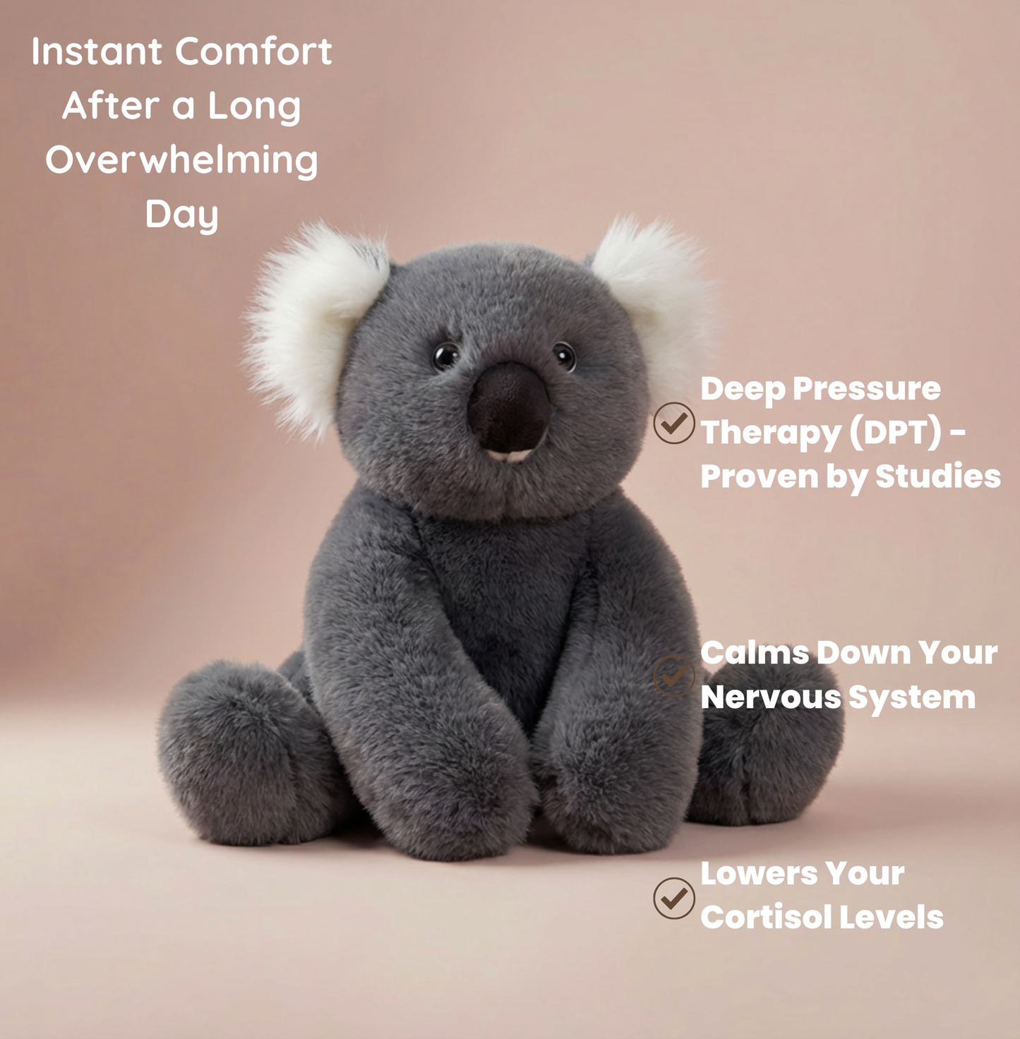 Kozie the Weighted Koala™ — The weighted plushie whose arms actually hug you back