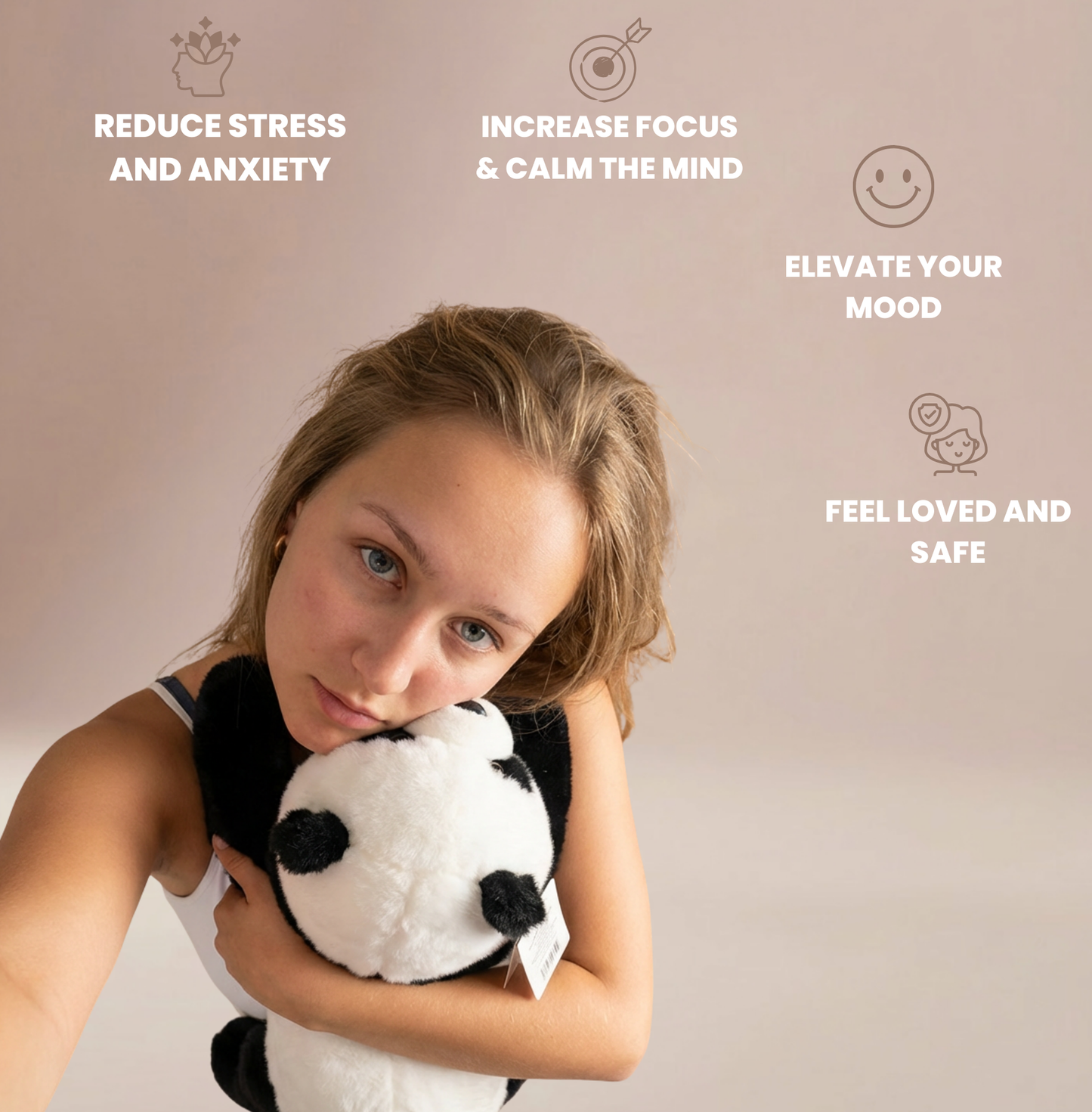 Perry the Weighted Panda™ — The weighted plushie whose arms actually hug you back