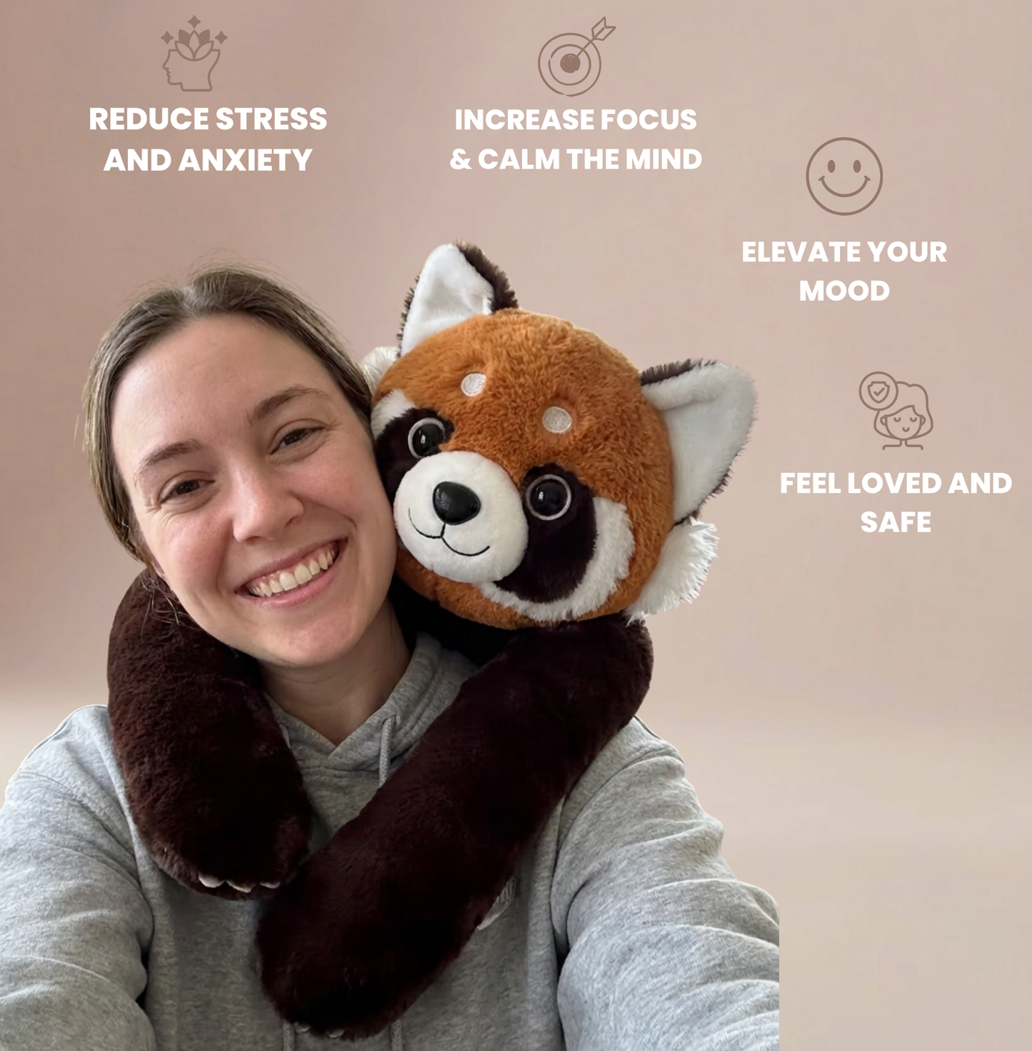 Rocco the Weighted Red Panda™ — The weighted plushie whose arms actually hug you back