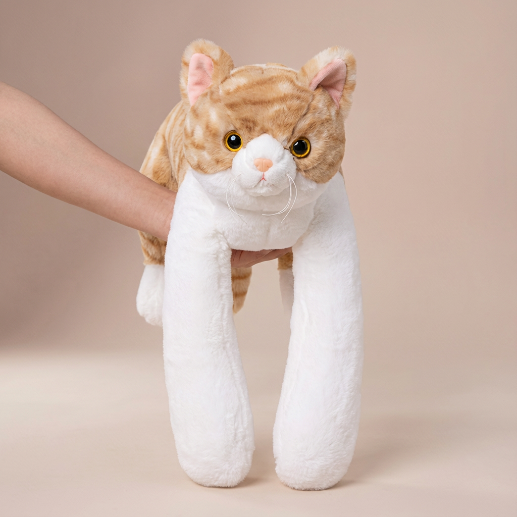 Cuddles the Weighted Cat™ — The weighted plushie whose arms actually hug you back